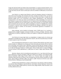 Yungas del valle de Ocoña que habían sido encomendados a su esposo Jerónimo Pacheco. En la 
escritura de donación no aparece