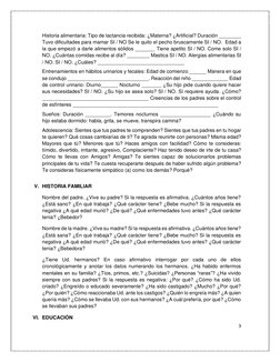 3 
 
Historia alimentaria: Tipo de lactancia recibida: ¿Materna? ¿Artificial? Duración ________ 
Tuvo dificultades para mamar