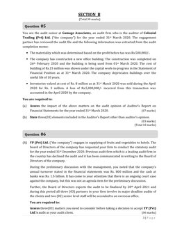 AAT Level 3 Exam Paper - Jan 2021 | PDF | Going Concern | Audit