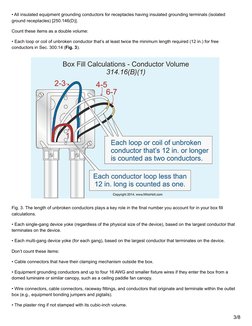 • All insulated equipment grounding conductors for receptacles having insulated grounding terminals (isolated
ground receptac