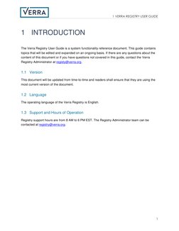 Verra Registry User Guide Overview | PDF | Invoice | Documentation