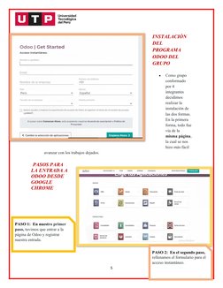 INSTALACIÓN 
DEL 
PROGRAMA 
ODOO DEL 
GRUPO 

Como grupo 
conformado 
por 4 
integrantes 
decidimos 
realizar la 
instalació