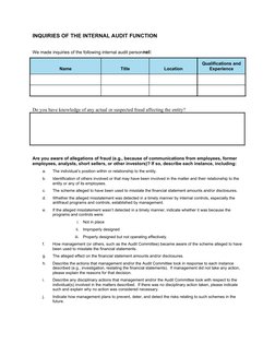 Management Inquiries on Fraud Risks | PDF | Risk | Internal Control