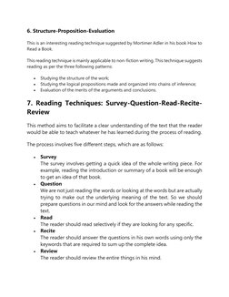 Techniques and Methods of Reading | PDF | Speed Reading | Reading ...