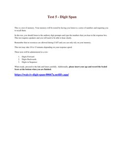 Comprehensive Adult Intelligence Test | PDF | Wechsler Adult ...