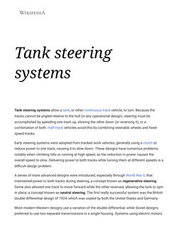 Tank Steering Systems Explained | PDF | Armoured Fighting Vehicles ...