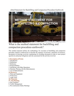 Backfilling and Compaction Method Statement | PDF | Surveying | Safety