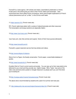 4 
France24 is a news agency  with articles and videos, searchable by destination or theme.   
A later post in this article