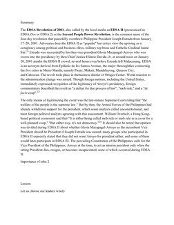 Edsa Rdos EDSA Dos: The 2001 Revolution | PDF | Government | Philippines