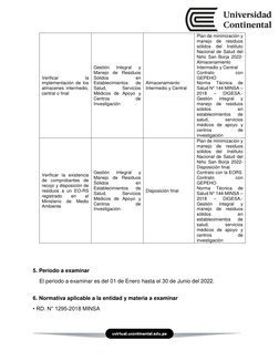 Verificar 
la 
implementación de los 
almacenes intermedio, 
central o final 
Gestión 
Integral 
y 
Manejo de Residuos