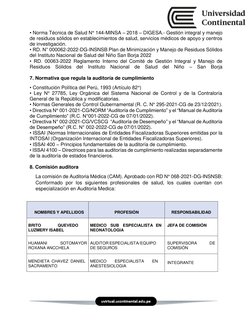 • Norma Técnica de Salud N° 144-MINSA – 2018 – DIGESA.- Gestión integral y manejo 
de residuos sólidos en establecimien