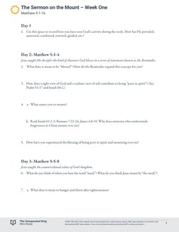 Day 1
1.	 Use this space to record how you have seen God’s activity during the week. How has He provided, 
answered, comforte