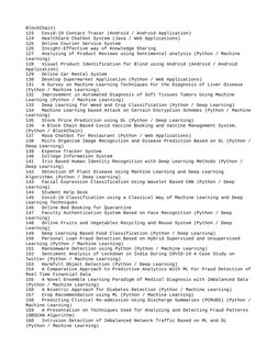 BlockChain)
123
Covid-19 Contact Tracer (Android / Android Application)
124
HealthCare Chatbot System (Java / Web Application
