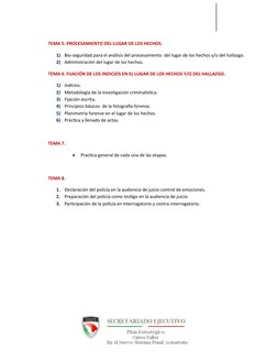 TEMA 5. PROCESAMIENTO DEL LUGAR DE LOS HECHOS.
1)
Bio-seguridad para el análisis del procesamiento  del lugar de los hechos y