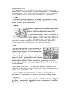 principal llamado "duku.  
 En la danza Ingoma, los hombres bailan en línea recta, mientras que las mujeres se 
forman filas