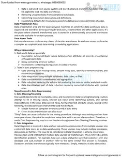 RGPV Data Mining & Warehousing Notes | PDF | Data Warehouse | Metadata