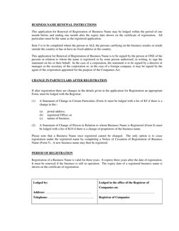 IPA Business Name Renewal Form | PDF | Domain Name Registrar | Government