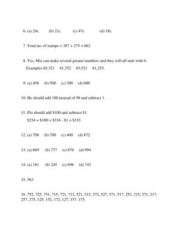 6. (a) 24c          (b) 21c            (c) 47c               (d) 18c 
 
  7. Total no. of stamps = 387 + 275 = 662 
 
  8