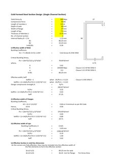 Cold Formed Steel Channel Section Design | PDF | Buckling | Strength Of ...