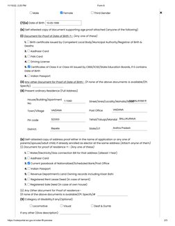 11/15/22, 2:25 PM
Form 6
https://voterportal.eci.gov.in/voter-f6-preview
2/3
(7)(a) Date of Birth
10-05-1999
(b) Self atteste