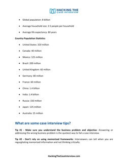 HackingTheCaseInterview.com 
 
• Global population: 8 billion 
 
• Average household size: 2.5 people per household 
 
• Av