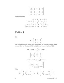 

1
2
0
−2
0
−4
0
1
−1
1
−1
−1
0
0
1
1
0
2
0
0
0
−1
2
−3
0
0
0
0
−1
1


Back substitution:
−x5
=
1
x5 = −1 ◀
−x4