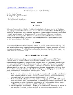 Legión de María – El Santo Rosario Meditado
Santo Domingo de Guzmán, España (1170-1221)
V:  Ave María, Purísima.
R:  Sin peca