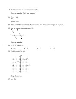 Algebra 2 Readiness Practice Test | PDF | Angle | Equations