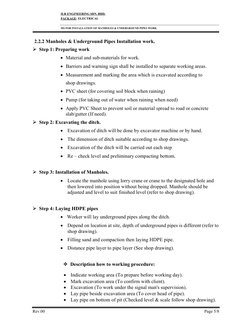 Manhole & Underground Pipe Installation Method | PDF | Specification ...