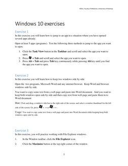 Windows 10 Practical Exercises Guide | PDF | Window (Computing ...
