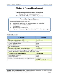 Module 1 - Personal Development | PDF | Career & Growth | Science ...