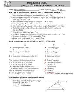 Grade 7 Polygon Math Worksheet | PDF | Area | Circle