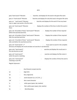 grep 
grep “word search” filename