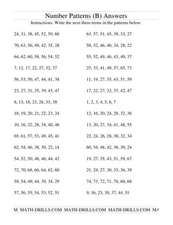 Number Patterns with Solutions | PDF | Teaching Methods & Materials