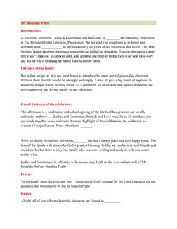 50th Birthday Party Emcee Script | PDF