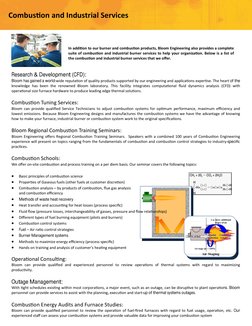 Bloom Engineering Overview Brochure | PDF | N Ox | Exhaust Gas