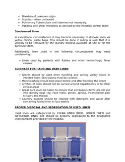 Linen Rinse Method Infection Control Hospital Linen Management Guidelines | PDF | Laundry | Infection