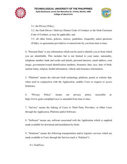 TECHNOLOGICAL UNIVERSITY OF THE PHILIPPINES  
Ayala Boulevard, corner San Marcelino St., Ermita, Manila, 1000  
College of Li