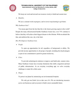 TECHNOLOGICAL UNIVERSITY OF THE PHILIPPINES  
Ayala Boulevard, corner San Marcelino St., Ermita, Manila, 1000  
College of Li