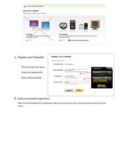 8. Verify a successful registration
After your first Credential ID is registered, make sure you see your entry in the top sec