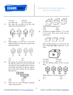 Cube and Dice Exercise Questions | PDF | Dice