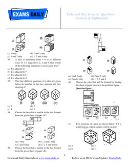 Cube and Dice Exercise Questions | PDF | Dice