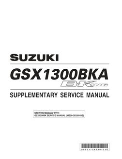 Manual de Taller Suzuki B-KING GSX1300BKA (Inglés) | PDF