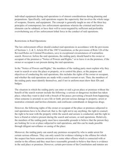 individual equipment during raid operations is of utmost considerations during planning and 
preparations. Specifically, raid