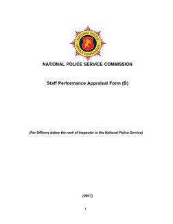 National Police Service Appraisal Form B | PDF | Performance Appraisal ...