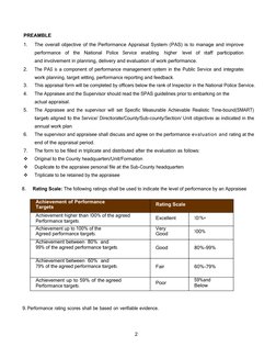 National Police Service Appraisal Form B | PDF | Performance Appraisal ...