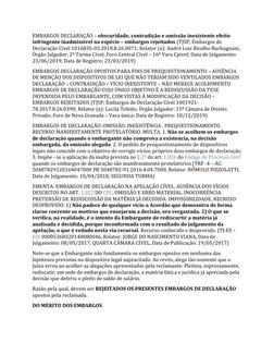 EMBARGOS DECLARAÇÃO – obscuridade, contradição e omissão inexistente efeito 
infringente inadmissível na espécie – embargos r