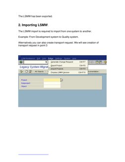 Lsmw Transaction LSMW Export, Import, and Transport Guide | PDF