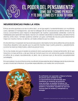 2
NEUROCIENCIAS PARA LA VIDA
El título de este apartado es el de mi último libro1, en el que explico, fundamentándolo con muc