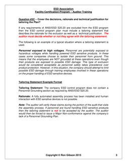 ESD Association 
Facility Certification Program – Auditor Training 
 
Copyright © Ron Gibson 2015 
 
3 
 
Question #3C – Cove